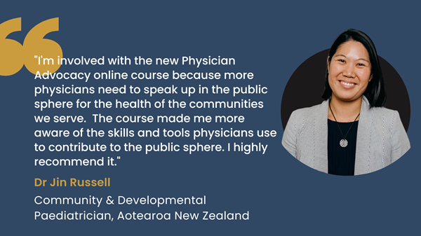 Dr Jin Russell Physician Advocacy Online Learning Course
