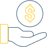 hand donating money