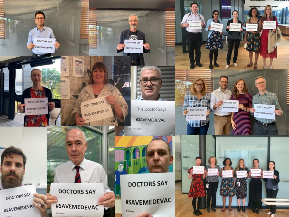 Save Medevac Medevac sign montage