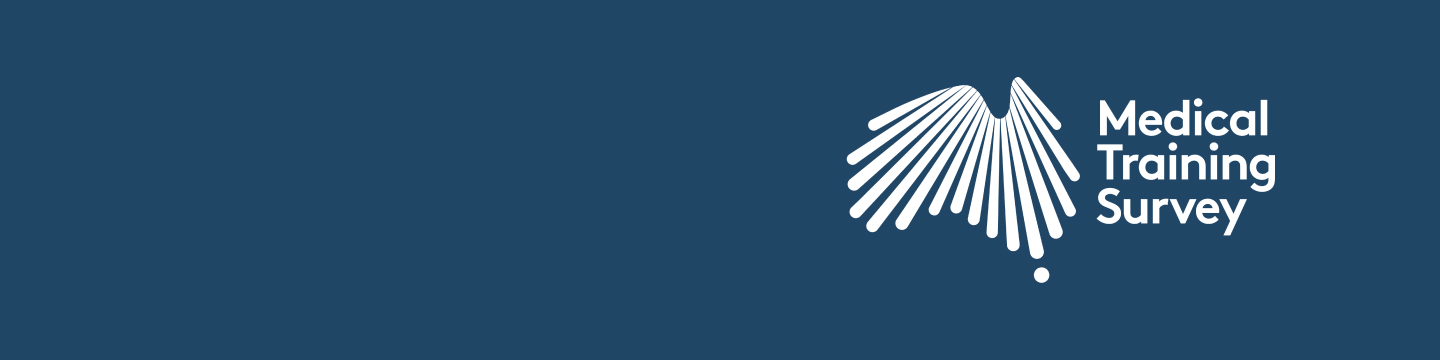 Medical Training Survey logo on a dark blue background.
