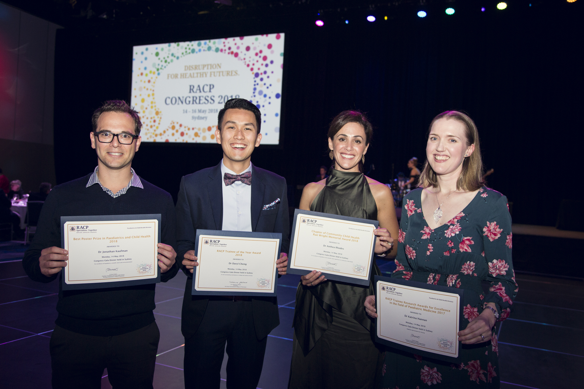 Paeds winners Dr Jonathan Kaufman, Dr Darly Cheng and Dr Anthea Rhodes