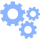 Light blue mechanical cogs