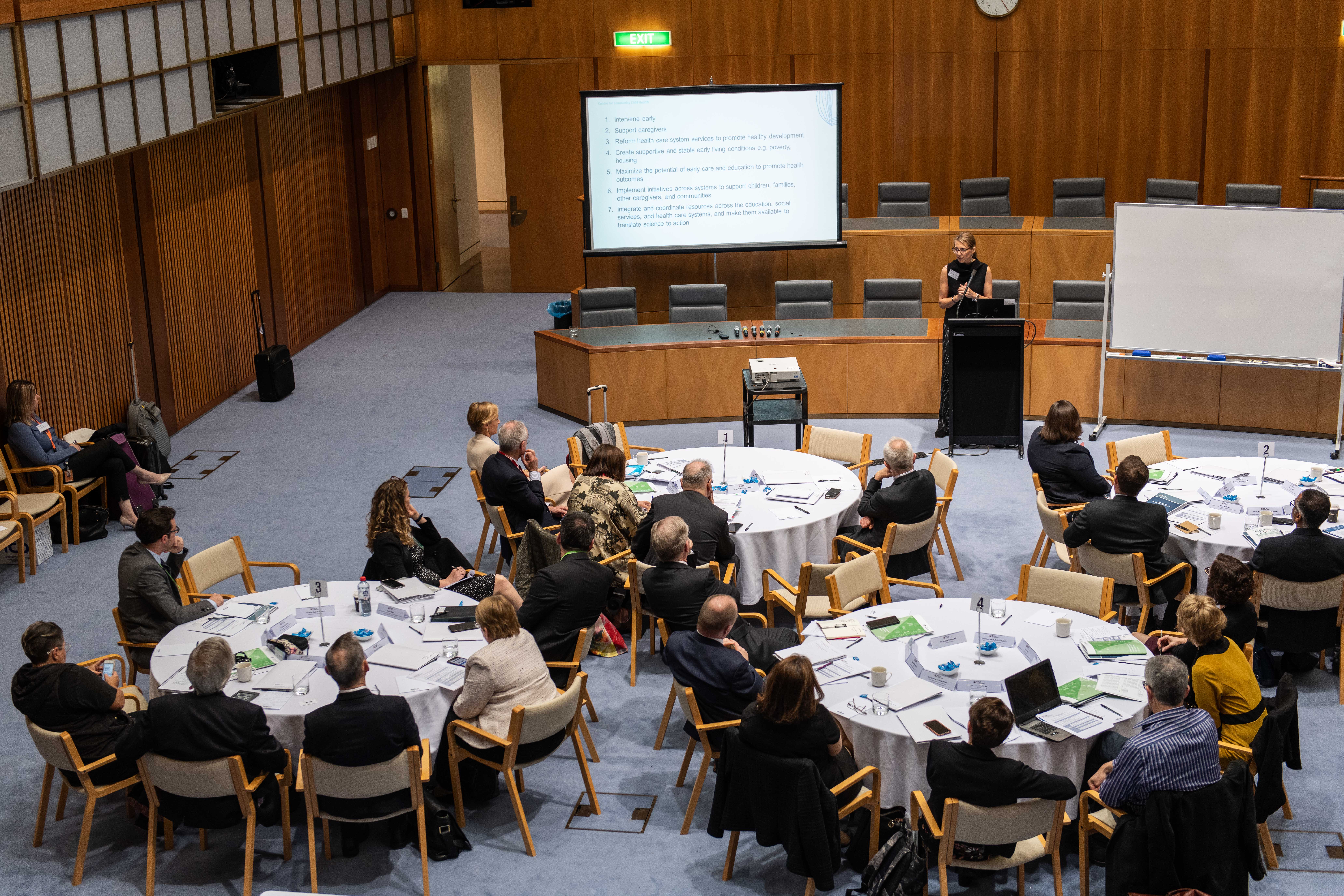 Professor Sharon Goldfield addressing roundtable attendees Professor Sharon Goldfield addressing roundtable attendees