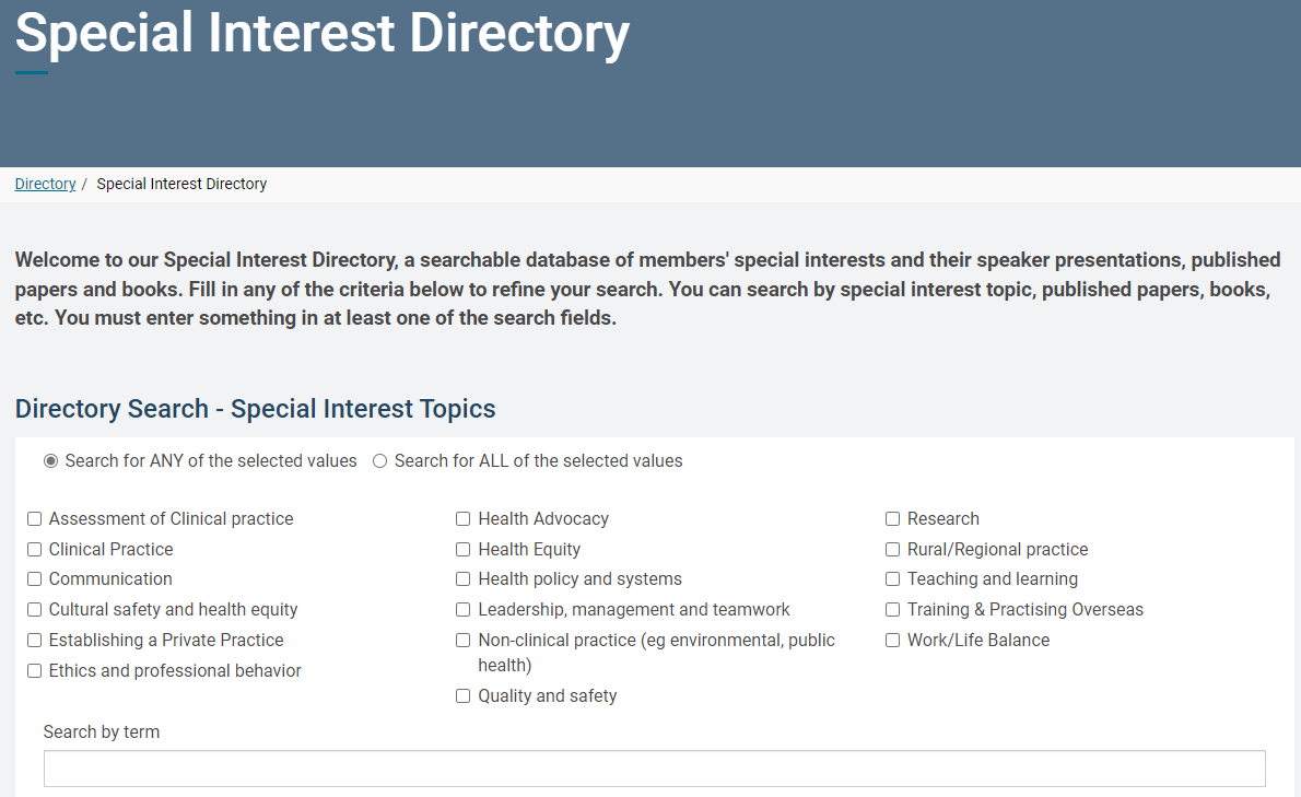 Special interest directory 2