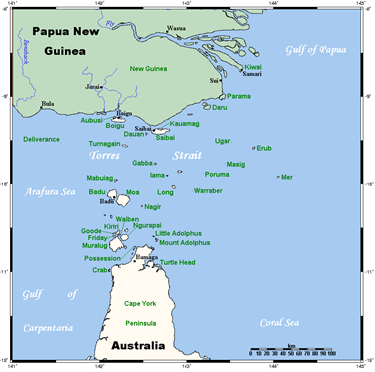 TorresStrait Islands Map TorresStrait Islands Map