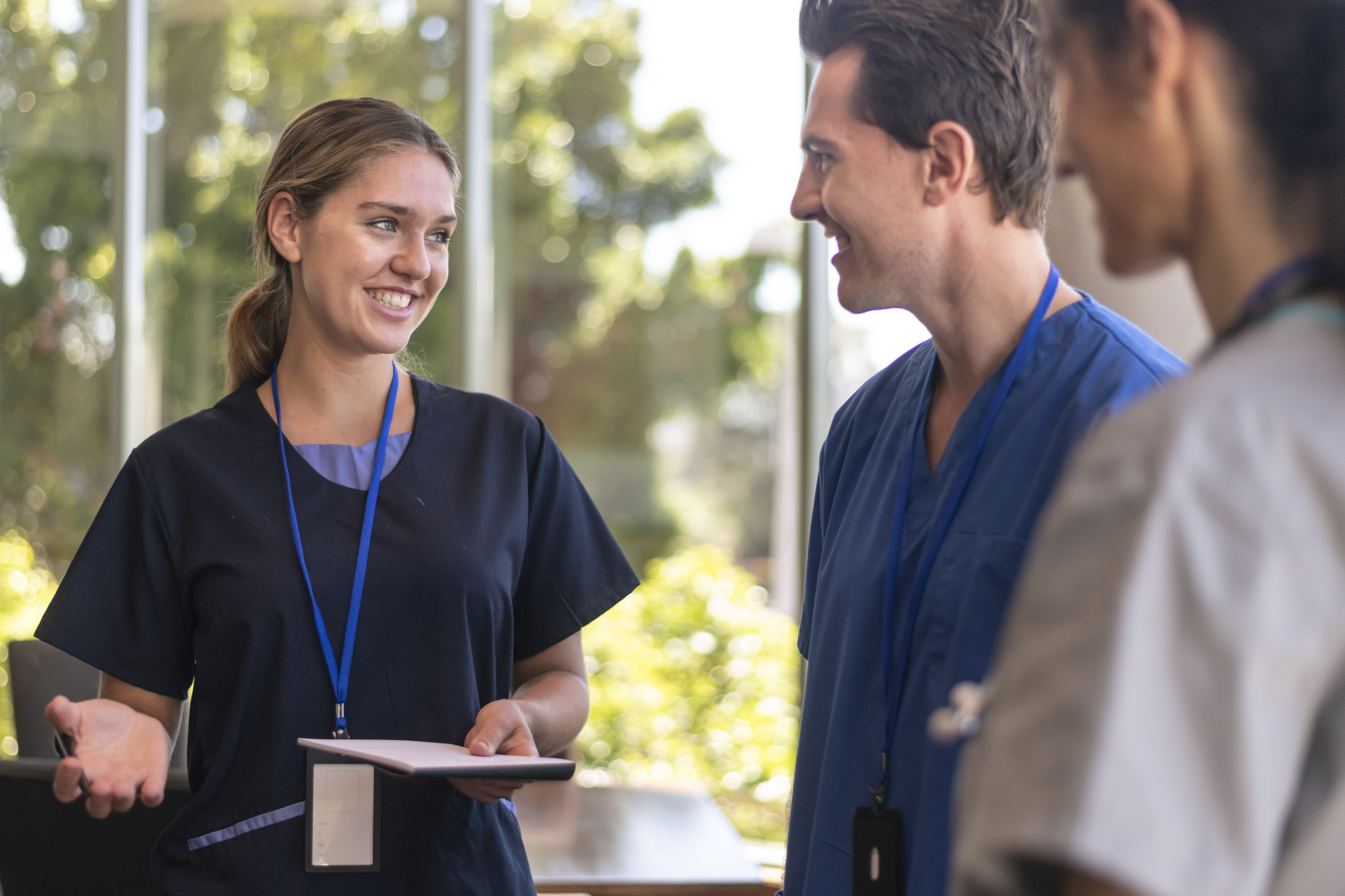 young doctors talking