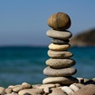 Stacked rocks on the beach