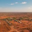 aerial view of Australian outback town
